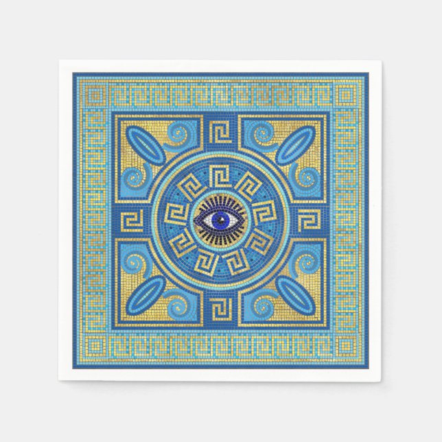 Serviette En Papier Carrelage en mosaïque de l'oeil mal (Devant)