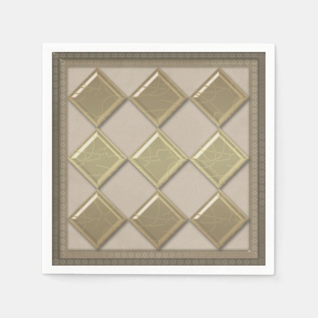 Serviette En Papier Carrelage en verre 3D couleur beige (Devant)