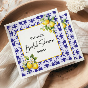 Serviette En Papier Carrelage méditerranéen bleu Lemon Shower de maria