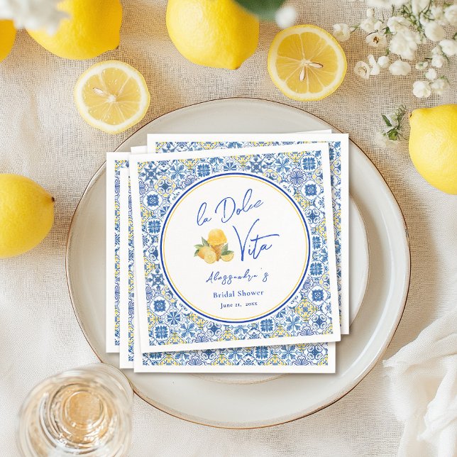 Serviette En Papier Carrelage méditerranéen Fête des mariées d'été ita (Créateur téléchargé)