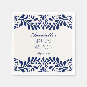 Serviette En Papier Carrelage Talavera bleu Espagne Fiesta Bridal Brun