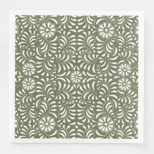 Serviette En Papier Carrelage Talavera Vert Style Fiesta