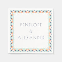 Carrelage Vintage Floral personnalisé Mariage bleu