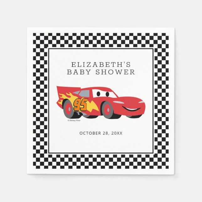Serviette En Papier Cars Lightning McQueen Baby shower (Devant)