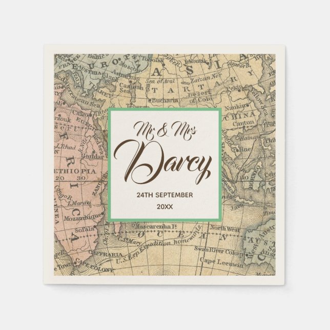 Serviette En Papier Carte ancienne (Devant)