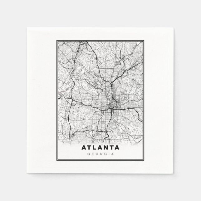 Serviette En Papier Carte Atlanta (Devant)
