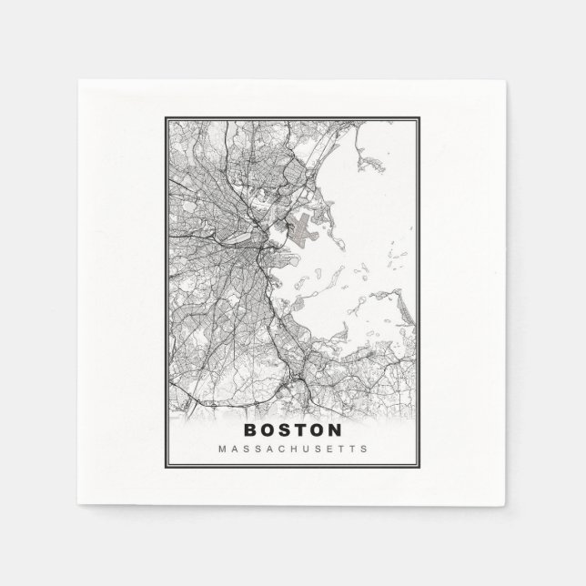 Serviette En Papier Carte Boston (Devant)