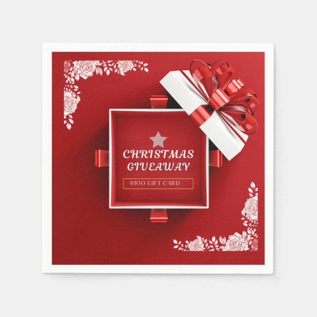 Serviette En Papier Carte cadeau de Noël (Devant)