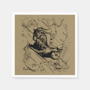 Serviette En Papier Carte de Capricorne Constellation Hevelius vers 16
