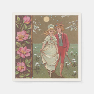 Serviette En Papier Carte de la Saint-Valentin antique romantique, 187