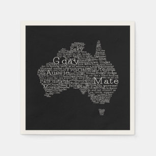 Serviette En Papier Carte de l'argot australien
