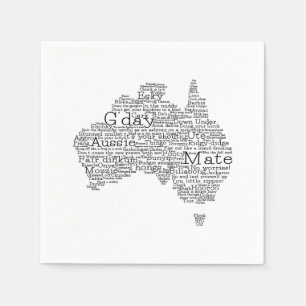 Serviette En Papier Carte de l'argot australien