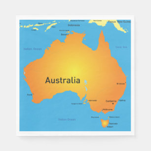 Serviette En Papier Carte De L'Australie