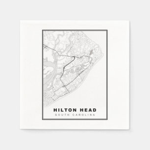 Serviette En Papier Carte de l'île de Hilton