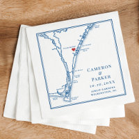 Carte de mariage Airlie Gardens Navy Wilmington NC