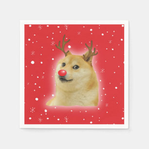 Serviette En Papier Carte de Noël de chien de meme Dogright Doggo roug