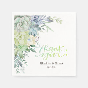 Serviette En Papier Carte de remerciement de succulentes du désert à l