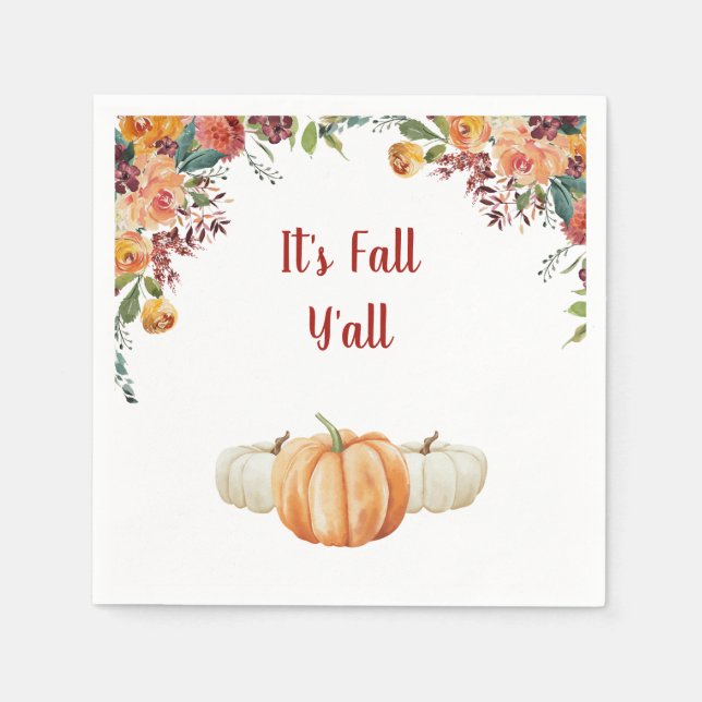 Serviette En Papier Carte de réponse RSVP Citrouille Fall Little (Devant)