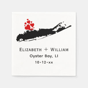 Serviette En Papier Carte de silhouette de Long Island NY do-it-yourse