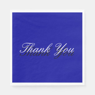 Serviette En Papier Carte de voeux bleu Merci blanc