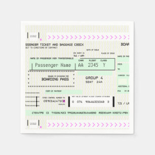 Serviette En Papier Carte d'embarquement sur billets d'avion personnal