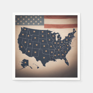 Serviette En Papier Carte des USA