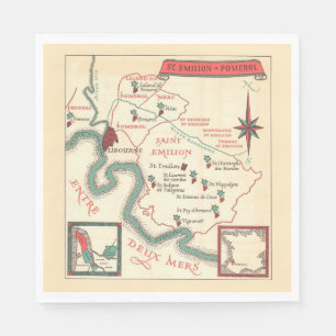 Serviette En Papier Carte des vins de Bordeaux Saint-Émilion
