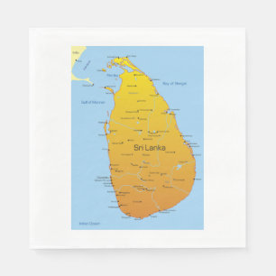 Serviette En Papier Carte du Sri Lanka