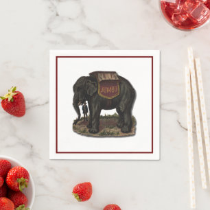 Serviette En Papier Carte Jumbo Circus Elephant Retro Die-Cut vintage