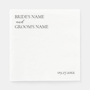 Serviette En Papier Carte minimaliste moderne simple Mariage