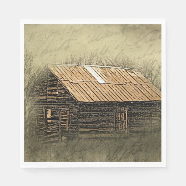 Serviette En Papier Carte postale Patinée Russe Cabine (Devant)