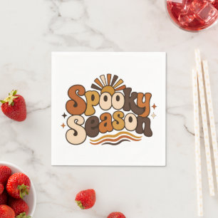 Serviette En Papier Carte postale rétro Halloween Groovy Spooky Season
