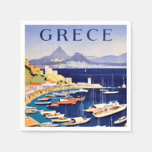 Serviette En Papier Carte postale vintage Athènes Grèce
