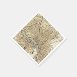 Serviette En Papier Carte vintage de Richmond la Virginie (1934)