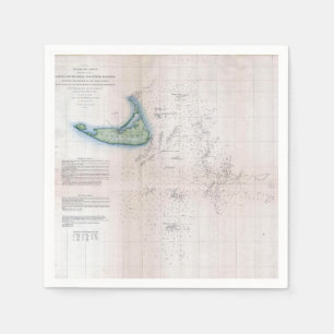 Serviette En Papier Carte vintage Massachusetts Nantucket