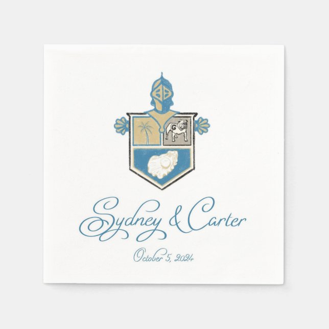 Serviette En Papier Carter Sydney Mariage Napkin (Devant)
