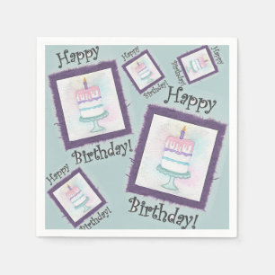 Serviette En Papier Cartes d'anniversaire du gâteau