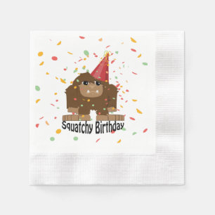 Serviette En Papier Cartoon Bigfoot de l'Anniversaire