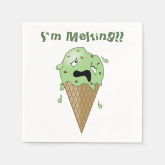 Serviette En Papier Cartoon Melting Ice Cream Cone (I'm Melting)