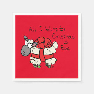 Serviette En Papier Cartoon mignon mouton de Noël