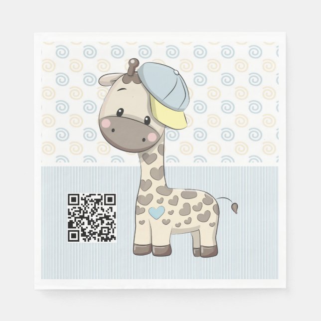 Serviette En Papier Cartoon personnalisé Baby Boy Giraffe Papier Napki (Devant)
