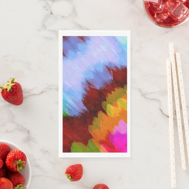 Serviette En Papier Cascade aquarelle, nature 2 (En situation)