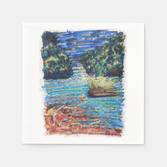 Serviette En Papier Cascade colorée (Devant)