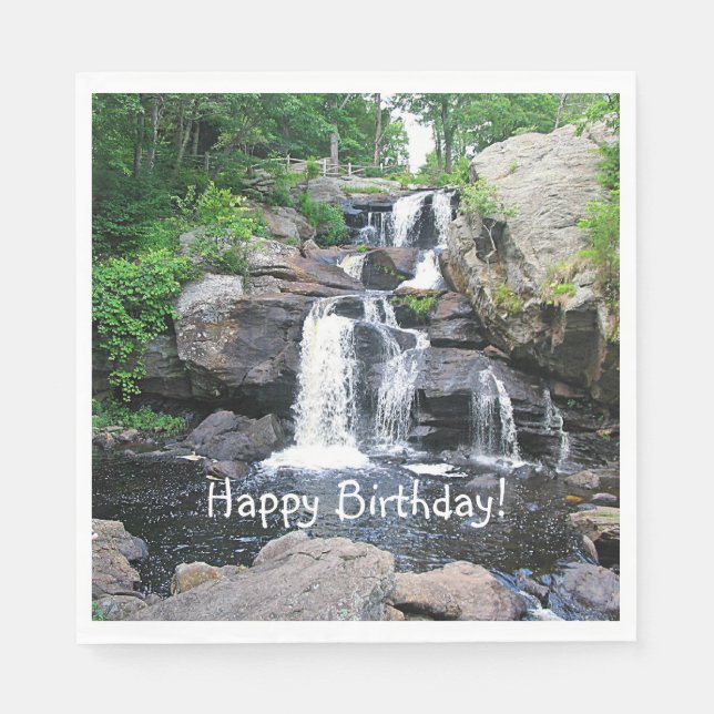 Serviette En Papier Cascade Joyeux anniversaire (Devant)