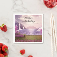 Cascades et cerisiers autour d'un lac Anniversaire