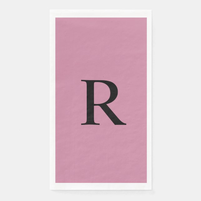 Serviette En Papier Cashmere Rose rose Monogramme Papier serviette d'h (Devant)