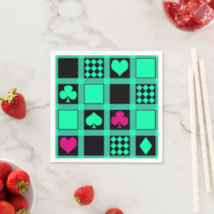 Serviette En Papier Casino jouer aux cartes costume coeur croix clubs 