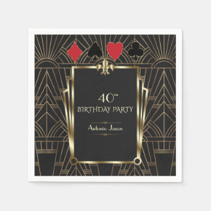 Serviette En Papier Casino Royale Poker 40e fête d'anniversaire