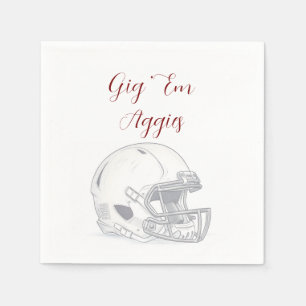 Serviette En Papier Casque de football Personnalisez votre équipe