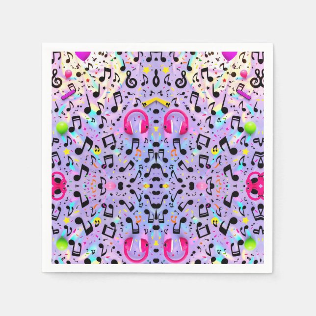 Serviette En Papier Casque de musique, serviettes (Devant)